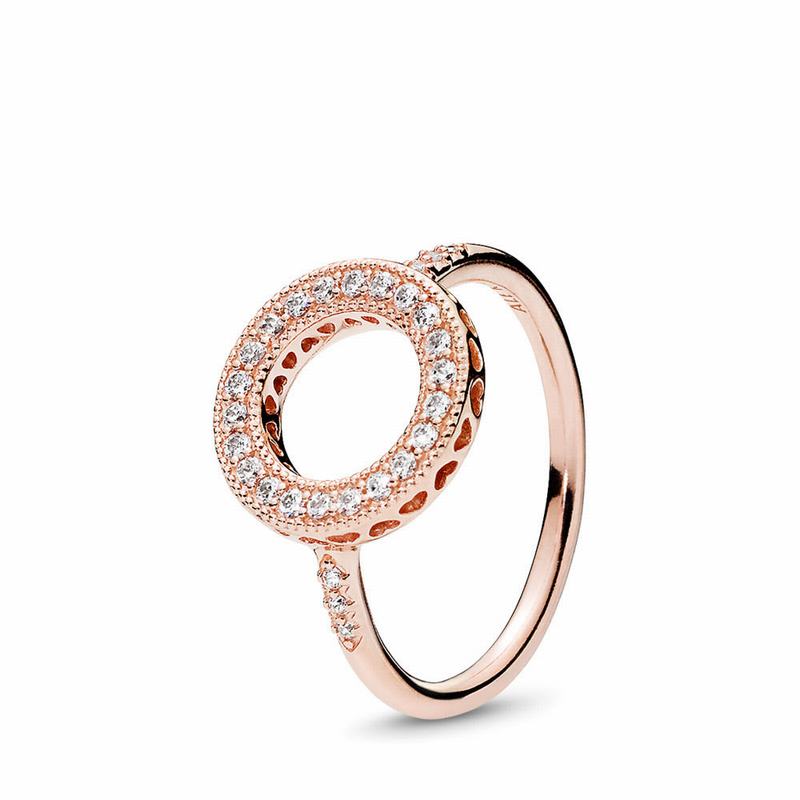Pandora Rose™ Hearts of PANDORA Halo Stackable Ring Egypt TZ9461732